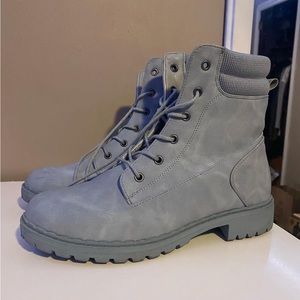 Baby blue suede boots